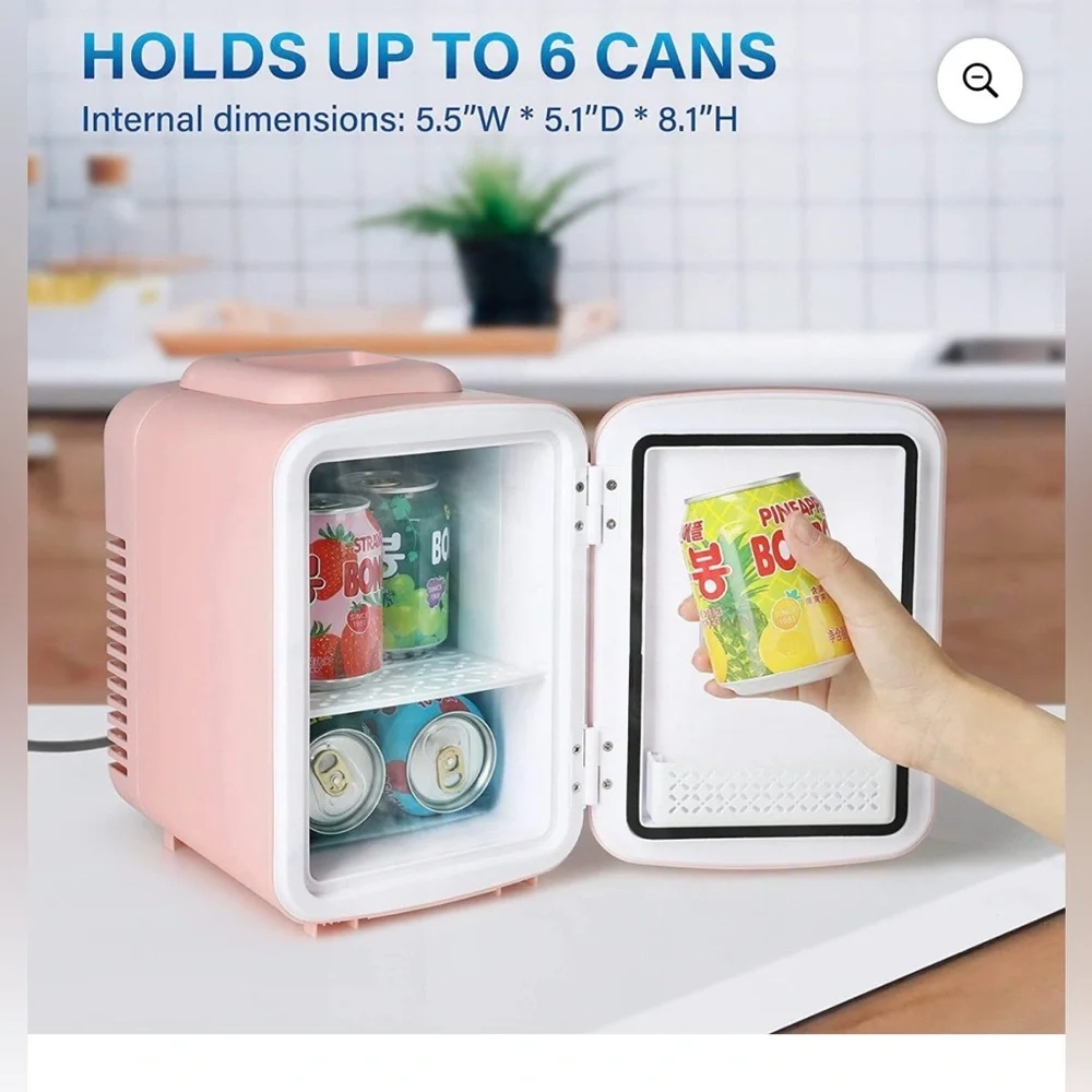 Simple Deluxe Pink Cosmetic or Snack/Soda Mini Fridge